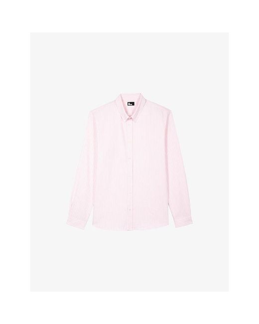 The Kooples Pink Striped Slim-Fit Cotton Shirt for men