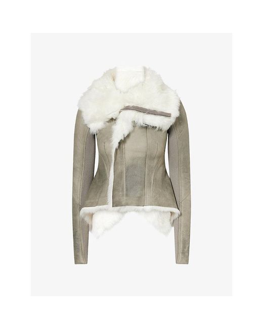 Rick Owens Multicolor Naska Spread-Collar Leather Jacket