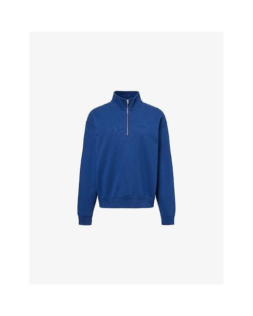 Canada Goose Blue Wander Quarter-Zip Cotton-Jersey Sweatshirt