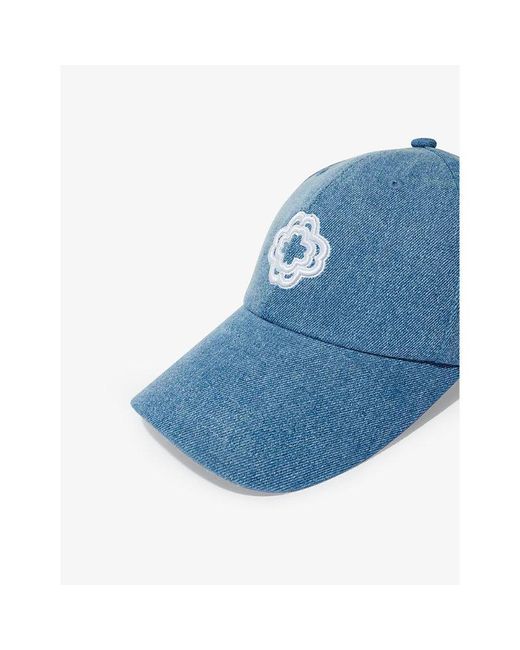 Maje Blue Logo-embroidered Adjustable Denim Cap