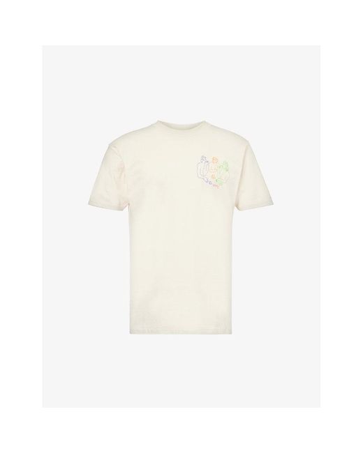Obey White Cup Of Tea Graphic-print Cotton-jersey T-shirt for men