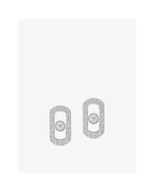 Messika White So Move Pavé 18Ct And 1.3Ct Diamond Earrings