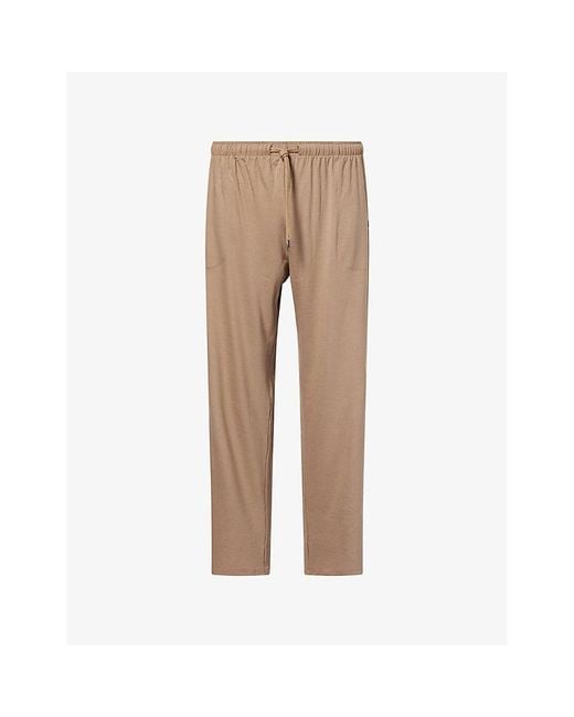 Derek Rose Natural Basel Lounge Modal-Jersey Trousers for men