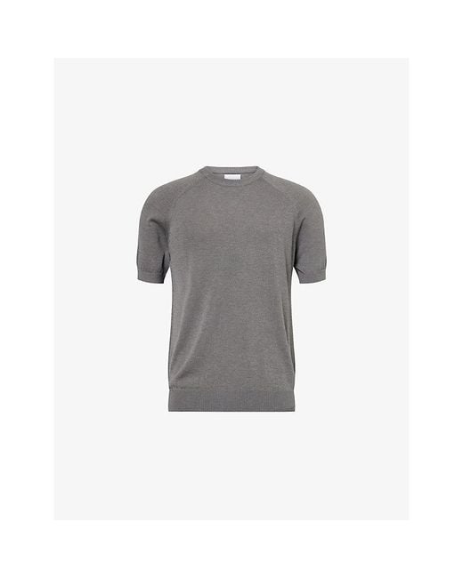 Raith Gray Riera Raglan-Sleeve Knitted T-Shirt for men