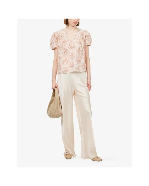 PAIGE Natural Marlena Floral Cotton Top