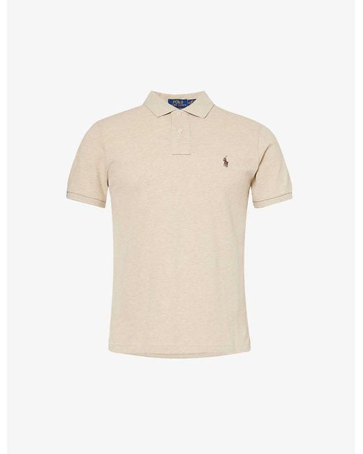 Polo Ralph Lauren Natural Logo-embroidered Slim-fit Cotton-piqué Polo Shirt X for men