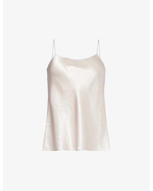 Vince White Scoop-neck Satin Camisole Top