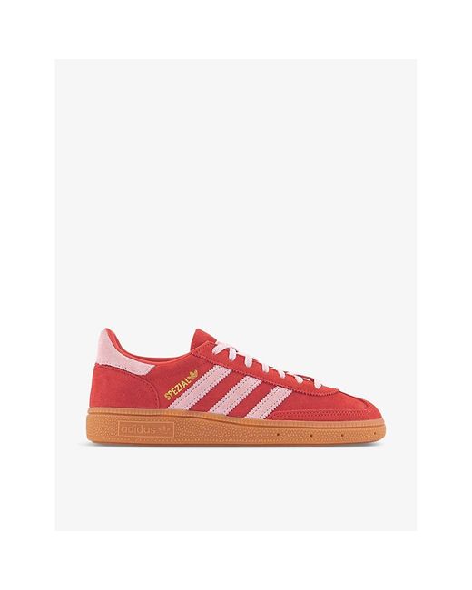 Adidas Red Handball Spezial Suede Low-Top Trainers