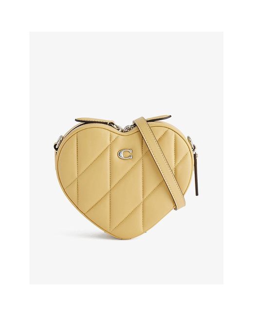 COACH Metallic Heart-shaped Quilted Leather Cross-body Bag