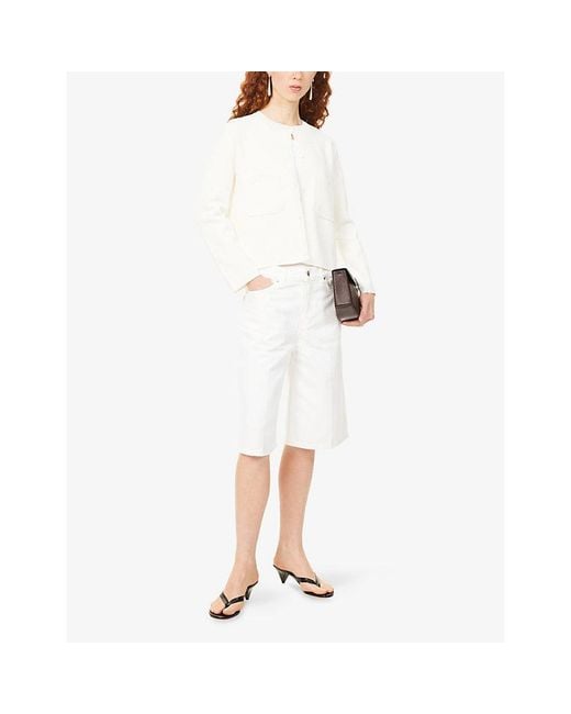 Totême White Denim Board Shorts