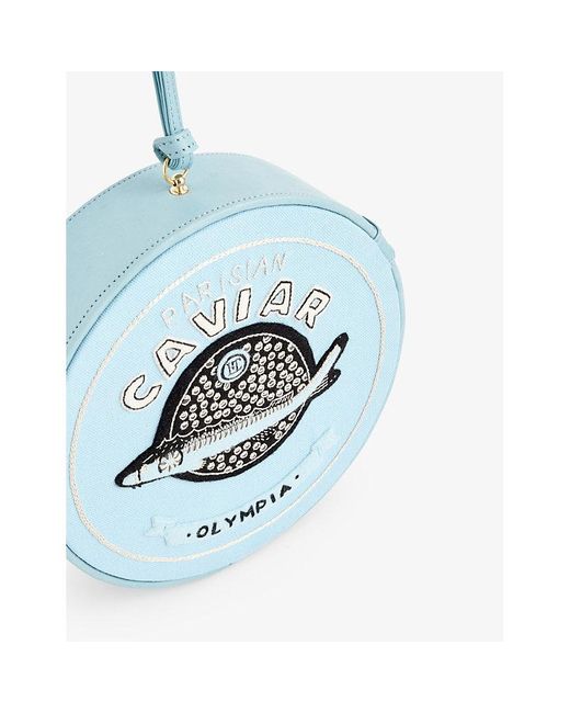 Olympia Le-Tan Blue Caviar Leather-blend Clutch Bag