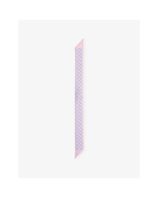 Prada White Printed Silk Tie for men