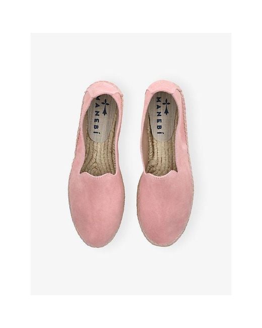 Manebí Pink Hamptons Double-Sole Suede Espadrilles