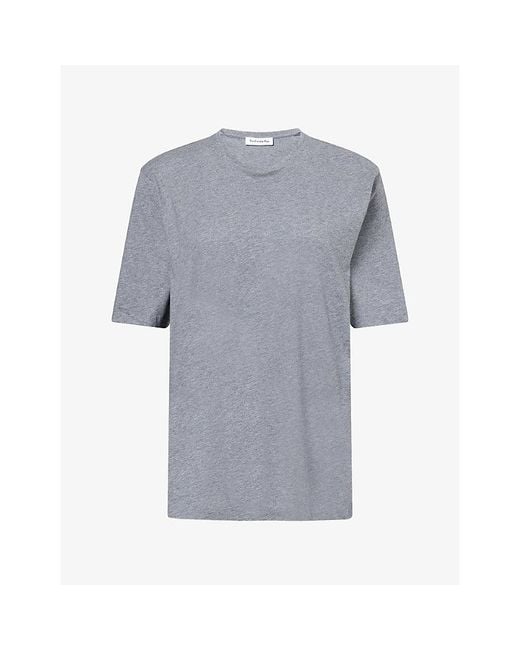 Frankie Shop Gray Harper Cotton-Jersey T-Shirt