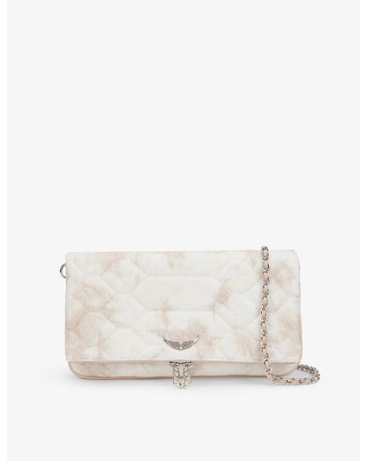 Zadig & Voltaire Natural Rock Quilted Canvas And Leather Shoulder Bag