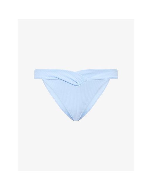 Cheap Monday Blue Marseille Cross-Waistband Bikini Bottoms