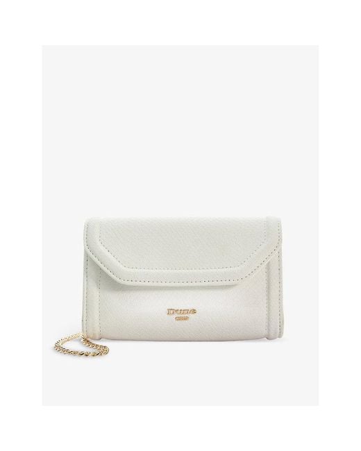 Dune White Bellini Snakeskin-embossed Faux-leather Clutch Bag