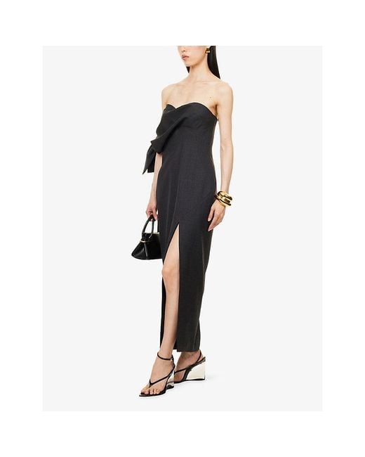 Givenchy Blue Bustier Wool Midi Dress