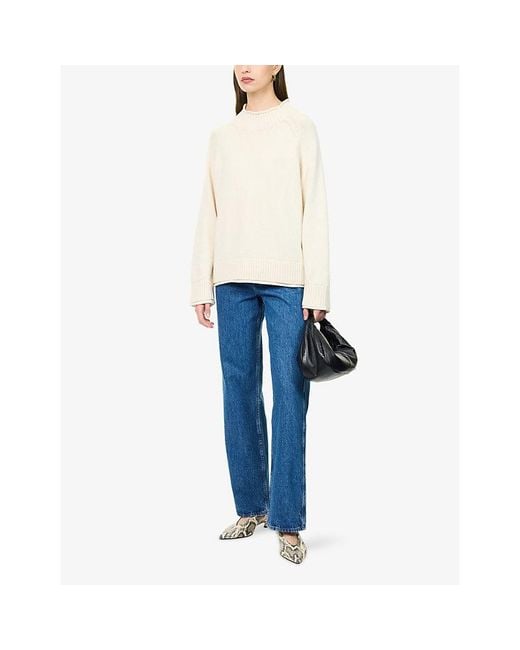 Rag & Bone White Hazel High-Neck Wool-Blend Jumper