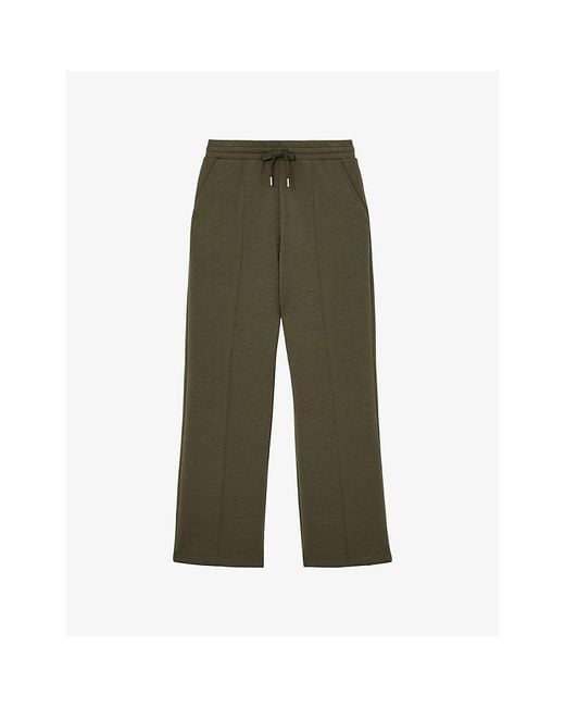 Reiss Green Jemma Wide-Leg Stretch-Jersey Jogging Bottoms