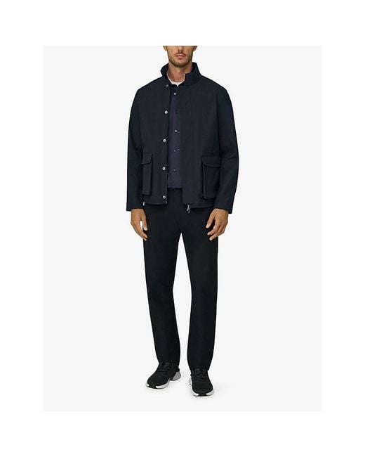 Boggi Blue B-Tech Zip-Up Woven Bomber Jacket for men