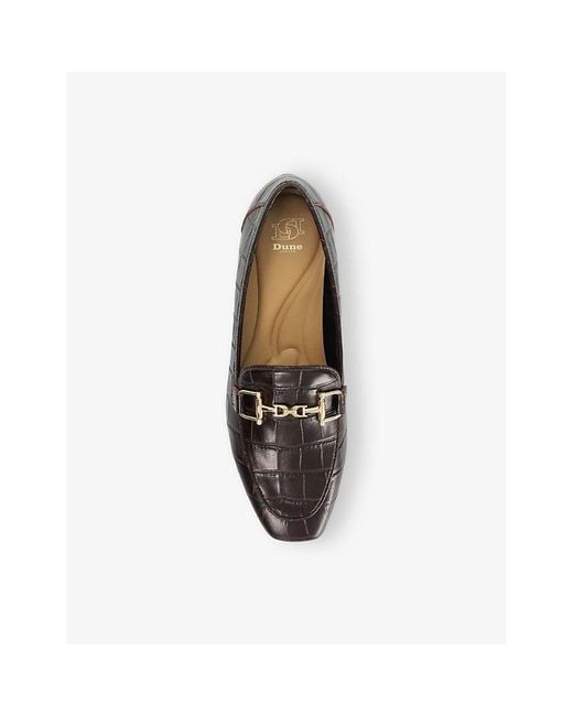 Dune Black Snaffle-Trim Grained-Leather Loafers