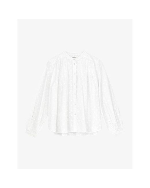 Skall Studio White Rita Dot-embroidered Organic-cotton Shirt