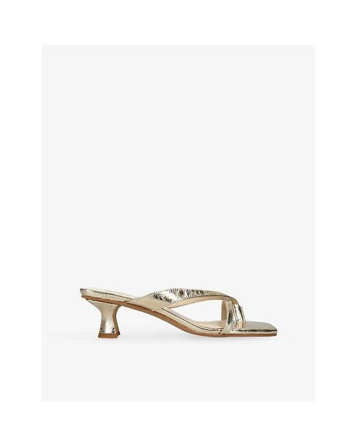 Dolce Vita Metallic Brevel Leather Heeled Sandals