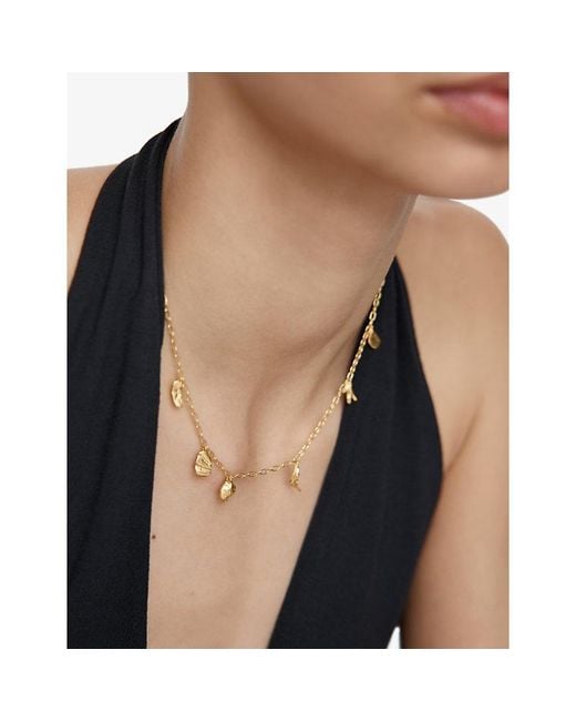 Monica Vinader Metallic Fragments Asymmetric 18Ct-Plated Vermeil Sterling- Chain Necklace