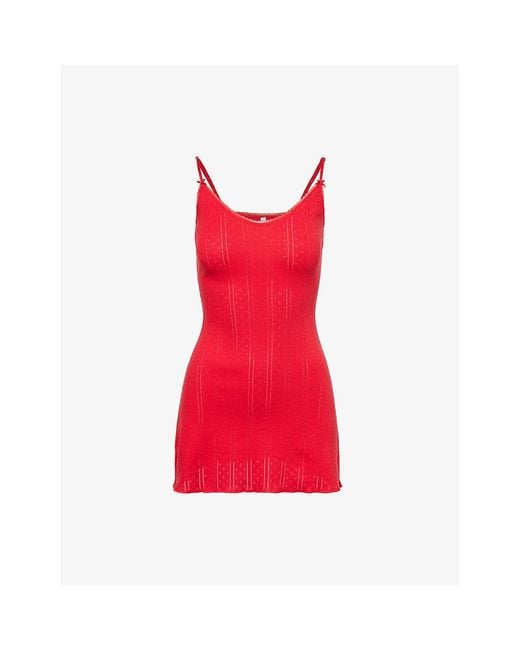 cou cou intimates red dress The Cami Slip Cherry Red XL