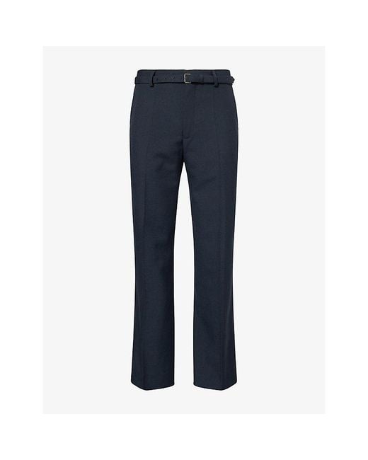Dries Van Noten Blue Preston Straight-Leg Wool Trousers for men