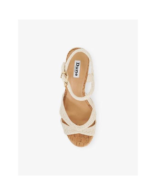 Dune Natural Kelulu Cork Wedge Heel Sandals