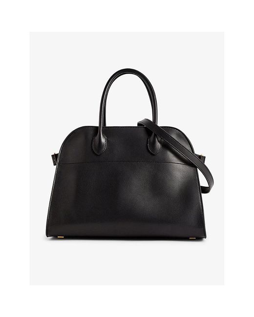 The Row Black Margaux 12 Leather Top-handle Bag
