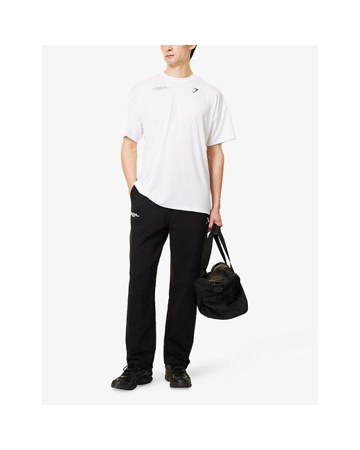GYMSHARK Black Conditioning Club Straight-Leg Cotton-Blend Jogging Bottoms for men