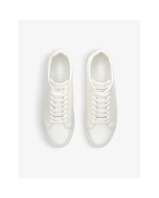 Kurt Geiger Natural Lennon Logo-Embossed Leather Low-Top Trainers for men