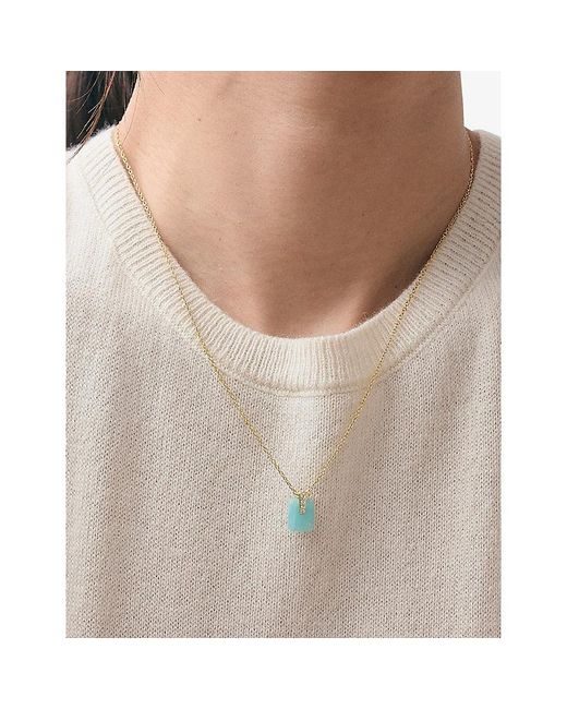 Astley Clarke Blue Deco 18Ct Vermeil, Amazonite And Sapphire Pendant Necklace