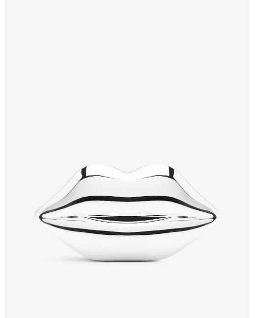 Lulu guinness shop silver lips clutch