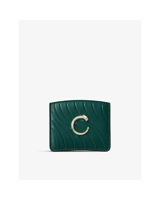 Cartier Panthère De Quilted Leather Card Holder in Green Lyst