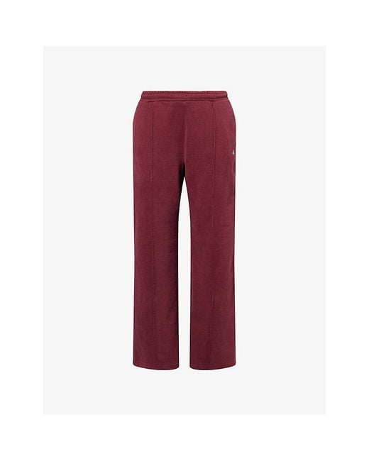 4th & Reckless Red Fergie Straight-Leg Cotton-Jersey Jogging Bottoms
