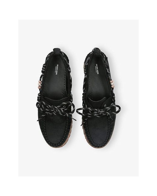 Golden Goose Deluxe Brand Black Cruise Beaded Suede Loafers for men