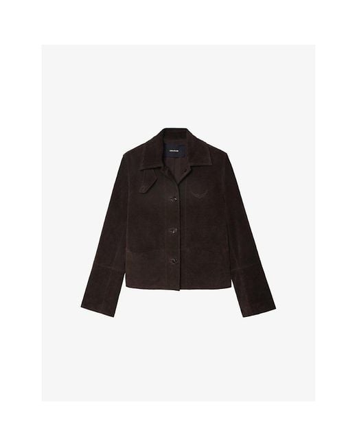 Zadig & Voltaire Black Lessa Suede Jacket