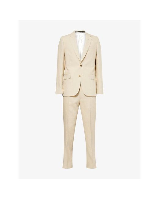 Paul Smith Natural Single-Breasted Linen Suit for men