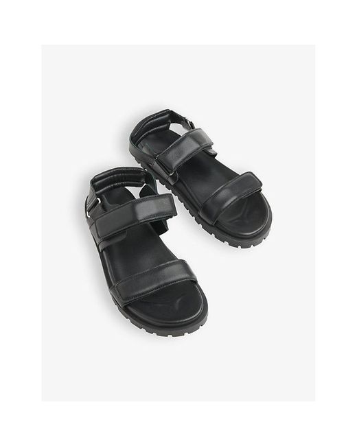 Whistles Black Ria Double-strap Leather Sandals