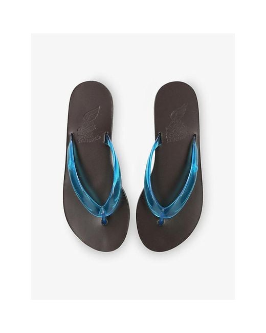 Ancient Greek Sandals Blue Saionara Jelly Flip-Flop Sandals
