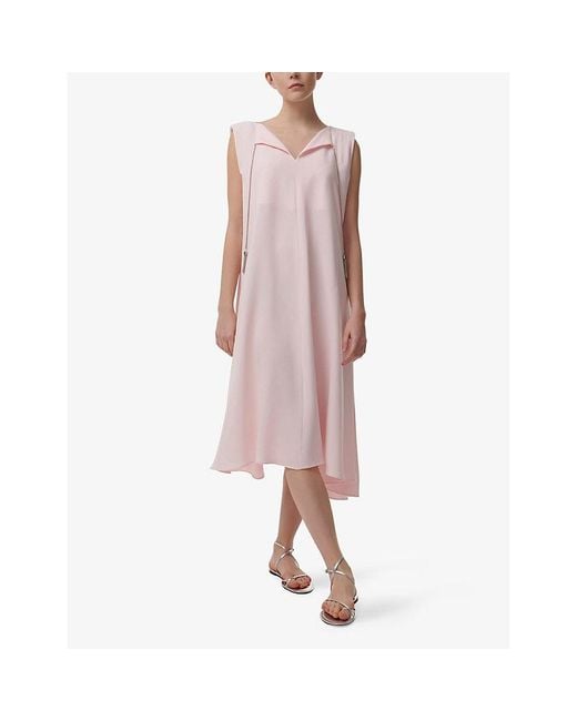 eem Pink Tie-Neck Sleeveless Woven Kaftan