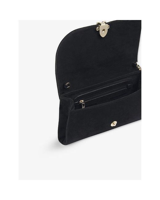 L.K.Bennett Black Aria Suede Clutch Bag