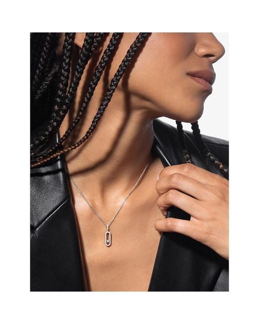 Messika White Move Uno Large Pave 18Ct And 0.35Ct Diamond Necklace