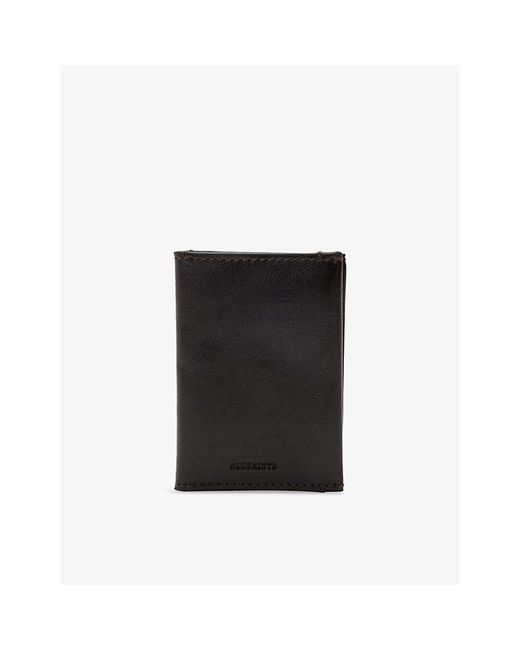 AllSaints Black Bifold Leather Wallet for men