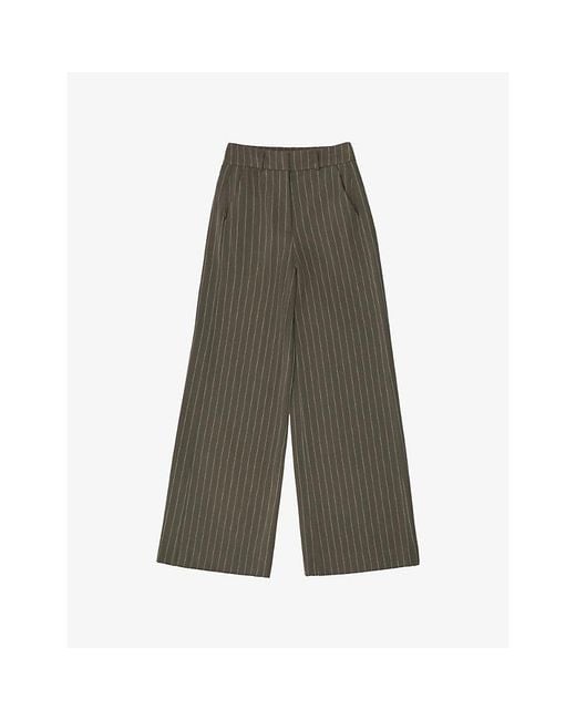 Ro&zo Gray Pinstripe Tailored Stretch-Woven Trousers