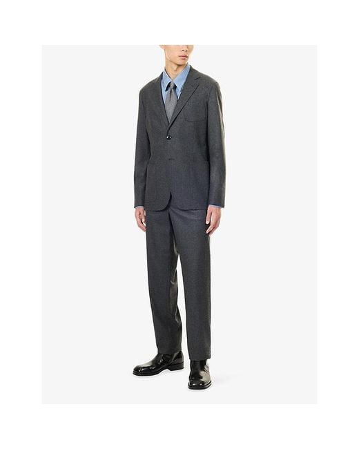 Giorgio Armani Gray Unlined Single-Breasted Cashmere Blzzer for men
